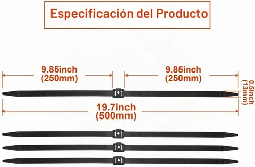 Vista 2 de Boao 10 piezas de bridas con cremallera, desechables, resistentes, doble policia, sujetadores de amarre de nailon de plástico flexible