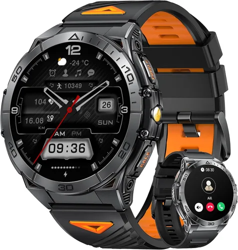 Vista 10 de Smart Watches for Men with Flashlight,1.6" AMOLED Always on Display Outdoor Sports Smartwatch with 111 Sports modes ,Heart Rate/Sleep Monitor IP68