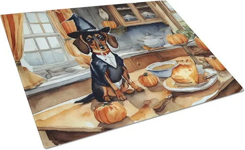 Vista 99 de Caroline's Treasures DAC1720LCB Affenpinscher - Tabla de cortar de vidrio con calabazas para cocina de otoño, grande, decorativa, de vidrio