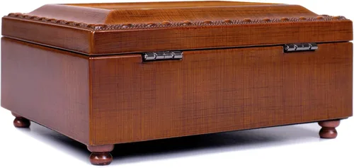 Vista 4 de Cottage Garden Memory Loved Ones Live On Woodgrain Rope Trim Petite Jewelry Caja de música que reproduce una gracia increíble