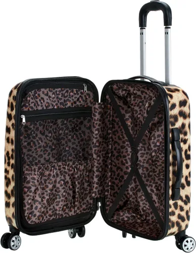 Vista 10 de Rockland - Equipaje Safari con carcasa rígida y ruedas, Leopard), F196-LEOPARD