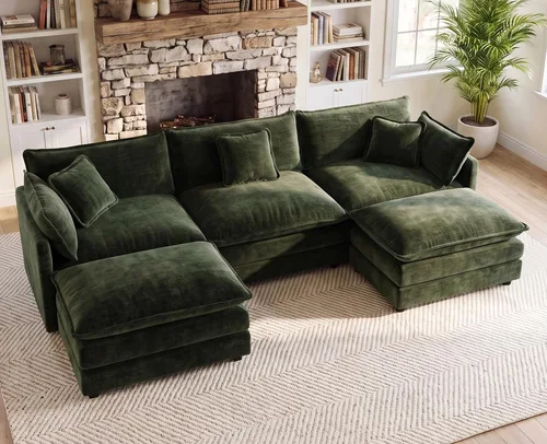Vista 77 de 76.7" Cloud Couch for Living Room, Deep Seat Loveseat Sofa, Beige Breathable Chenille, 2-Seats Couch for Apartment Small Spaces, Pocket Spring