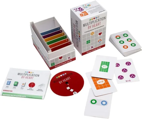 Vista 2 de Tarjetas visuales de multiplicación Math for Love para dominar los hechos de multiplicación en cinco minutos al día
