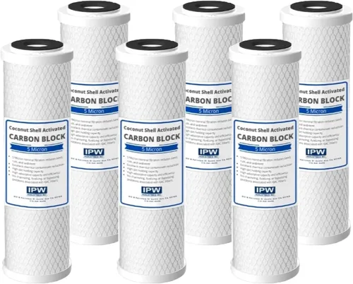 Vista 4 de IPW Industries Inc. Paquete de 2 filtros de agua Flow-Pur 8 (WCBCS-975-RV) y filtro de carbón activado para purificador de agua para sistema