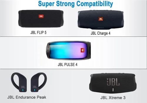 Vista 3 de Cable de carga para JBL Charge 4, Flip 5, Pulse 4, Jr Pop Speaker Auriculares, Altavoces, Reemplazo de altavoces, adaptador de cable de alimentación