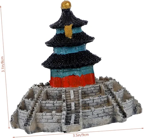 Vista 2 de GANAZONO Decoración para el hogar, decoración asiática, Pagoda en miniatura, estatua al aire libre, micro paisaje, jardín zen asiático, decoración