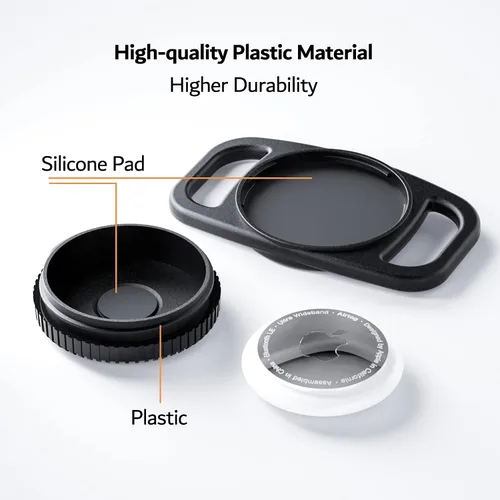 Vista 4 de PZOZ Soporte impermeable para collar de perro AirTag (paquete de 2) para Apple AirTag, plástico y silicona para collar de mascotas, soporte