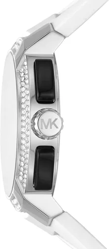 Vista 2 de Michael Kors Sidney - Reloj de cuarzo de acero inoxidable con correa de silicona para mujer