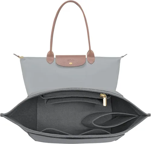 Vista 9 de LOUKAYCCI Organizador de fieltro para bolsa Longchamp Le Pliage (S, beige)