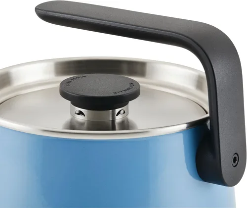 Vista 11 de KitchenAid Teakettles - Tetera silbadora de acero esmaltada y lista para inducción, tapa de acero inoxidable, 2 cuartos de galón, terciopelo azul