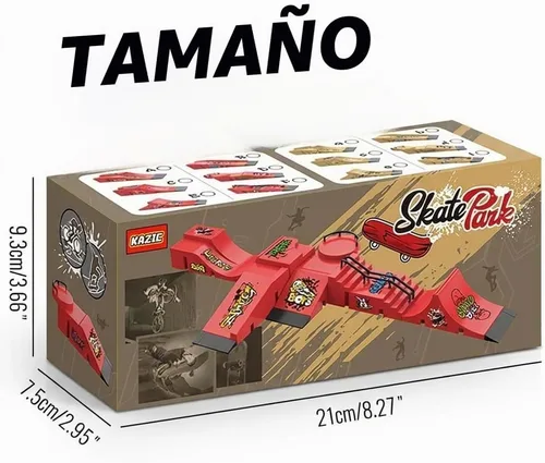 Vista 2 de Fingerboard Skate Park Set – Compatible con patinetas Tech Deck – 6 rampas, 6 diapasones y obstáculos – Ideal para entusiastas del diapasón