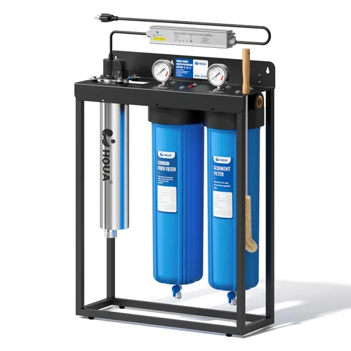 Vista 10 de WF3-01 PRO - Sistema de filtración de agua de 3 etapas para toda la casa, azul grande de 20 x 5.5 pulgadas, reduce metales pesados, PFAS