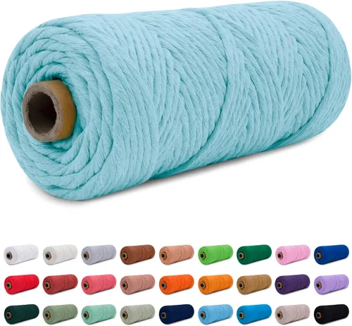 Vista 40 de CAMAL Cordón de macramé de 0.157 in x 109 yardas (328.1 ft), cuerda de algodón de color para tejer, manualidades, colgar en la pared, proyectos