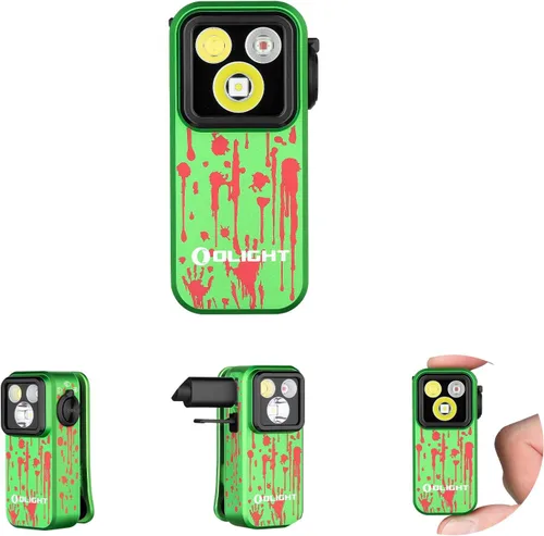 Vista 13 de OLIGHT Oclip Pro - Linterna recargable EDC con clip, Phantom Squadron Red Light, 500 Lumens Floodlight, Spotlight, Pocket-Sized, USB-C Charging