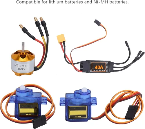 Vista 9 de Juego de motor de aeronave, 40A XT60T ESC 2212 KV1400 Servos y piezas para vehículos controlados por aplicación y control remoto de aviones RC Drone