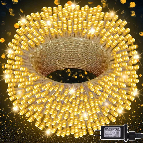 Vista 16 de LJLNION Guirnalda de 300 luces LED para exteriores e interiores, luces de Navidad súper brillantes extra largas de 98.5 pies, 8 modos