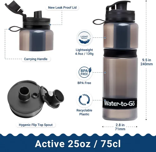 Vista 4 de WATER TO GO Botella de agua filtrada Explore! (25 fl oz/75 cl)