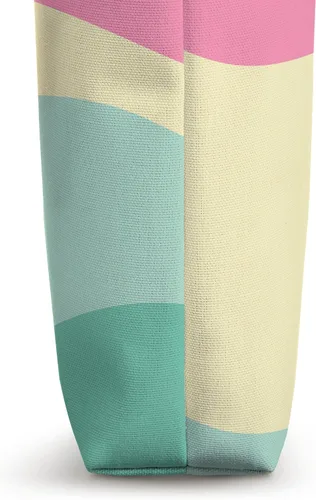 Vista 3 de Retro Waves Swirls Pastel Rainbow Wavy Stripes 70s Bolsa de mano estética