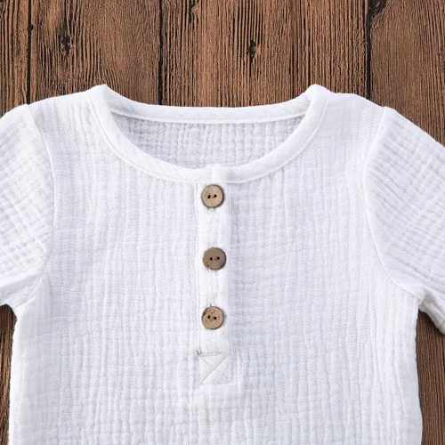 Vista 44 de fhutpw Conjunto de 2 piezas de ropa de verano para bebés, camiseta de manga corta, cintura elástica, pantalones cortos para niños pequeños
