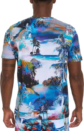Vista 4 de Robert Graham Camiseta gráfica de punto Scenic Escape SS para hombre