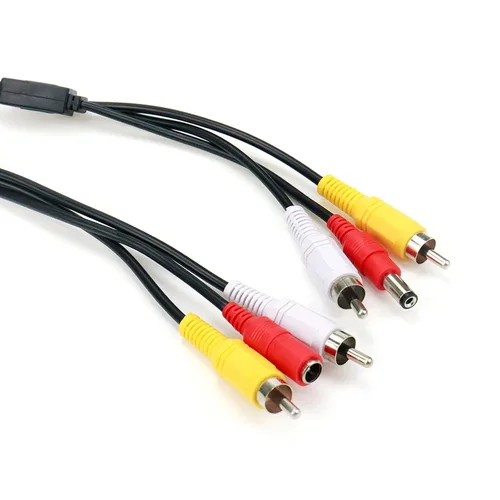 Vista 4 de RCA macho a macho cable de alimentación de audio y video para cámara de seguridad CCTV de 50 pies de largo