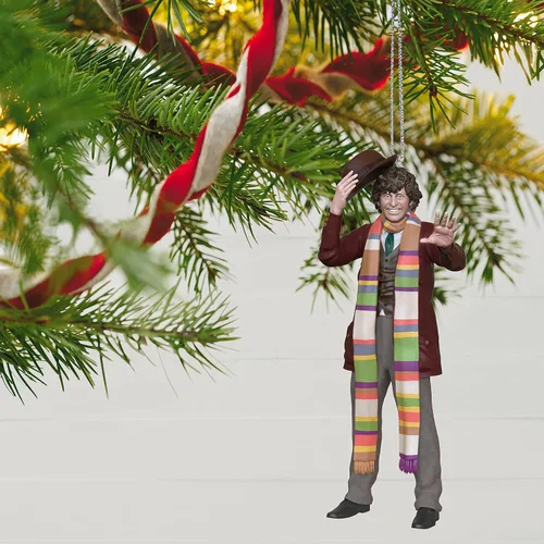Vista 6 de Hallmark Keepsake Adorno de Navidad de plástico 2021, Doctor Who el cuarto doctor