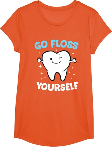 Vista 38 de Camiseta higienista dental, asistente dental, Go Floss Yourself dentista, Negro, S