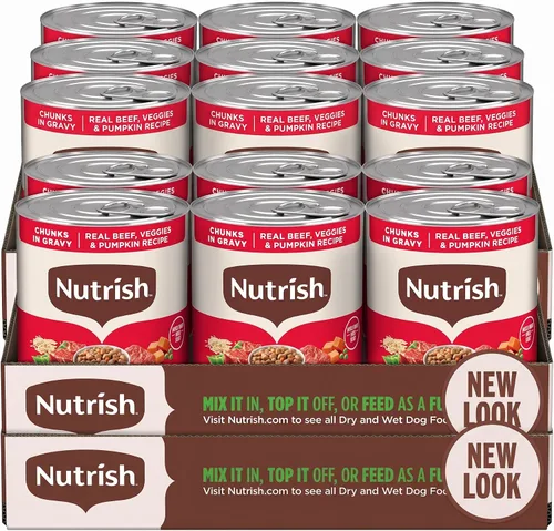 Vista 12 de Nutrish Chunks in Gravy Variety Pack Wet Dog Food, 13 oz. Can (Rachael Ray)