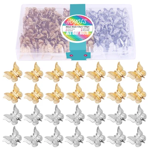 Vista 12 de Hoyols Pinzas de mariposa para adolescentes y adultos, accesorios de mariposas de los años 90 para mujeres, lindo clip de garra para el cabello