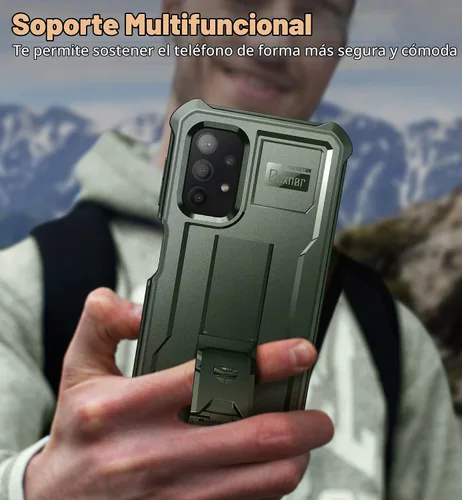 Vista 5 de Dexnor Funda para Samsung Galaxy A32 5G, [protector de pantalla y soporte integrados] Protección de grado militar resistente a prueba de golpes