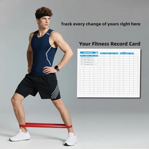 Vista 5 de Juego de 6 bandas de resistencia para ejercicio – Bandas elásticas de entrenamiento para yoga, entrenamiento de fuerza, terapia física – guía