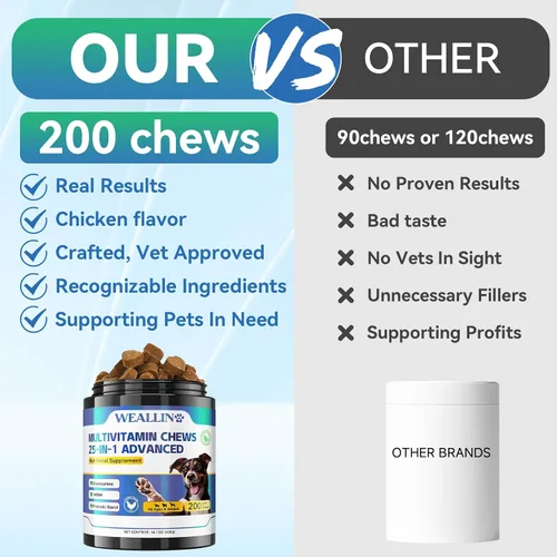 Vista 10 de Vitaminas y suplementos para perros con probióticos de glucosamina 200ct de pollo