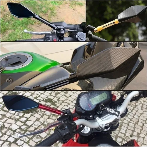 Vista 7 de Accesorios Espejos retrovisores laterales para motocicleta, aluminio CNC para Kawasaki Ninja 400R GTR1400 ZX14R Z1000SX H2R KLZ1000 Versys Z400