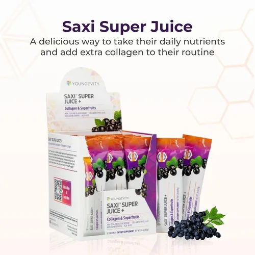 Vista 2 de Youngevity SaXi Super Juice Plus - Mezcla de bebida con colágeno y grosella