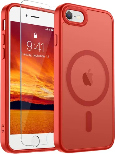 Vista 93 de SUPFINE Funda magnética para iPhone SE 2022 (3ª)/2020 (2ª), iPhone 8 (compatible con MagSafe) (protección contra caídas de grado militar), funda