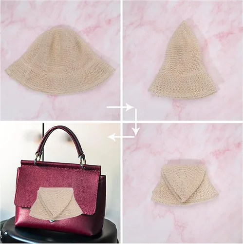 Vista 3 de Eigso Womens Mesh Woven Bucket Hats Summer Outdoor Beach Straw Bucket Hat for Woman Packable Beach Hat