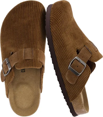 Vista 10 de CUSHIONAIRE - Zuecos Hana para mujer, cómodos zuecos de gamuza vegana, zapatos sin cordones con plantilla de corcho y soporte de arco, espuma