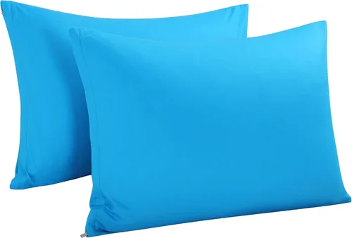 Vista 17 de uxcell Fundas de almohada tejidas de 100% algodón egipcio, fundas de almohada suaves y transpirables con cierre de cremallera, 2 fundas de almohada