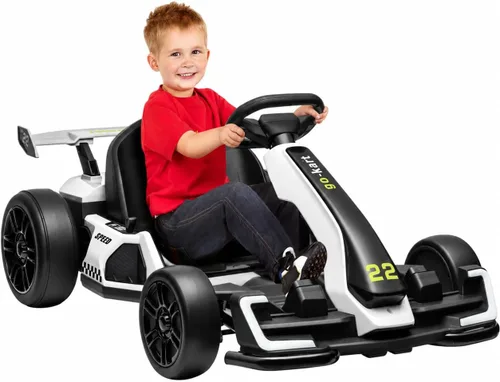 Vista 12 de Kart eléctrico Drift Go Kart de 24 V para niños, color rojo