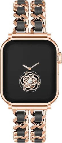 Vista 5 de Gold Watch Bands for Women Compatible with Apple Watch Band 38mm 40mm 41mm 42mm 44mm 45mm 46mm 49mm Adjustable Metal Band Cowboy Steel Chain