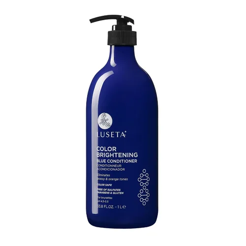 Vista 15 de Luseta - Champú azul para color castaño cobrizo y tonos fríos, depósito de color e iluminación para cabello tratado, 16.9 onzas