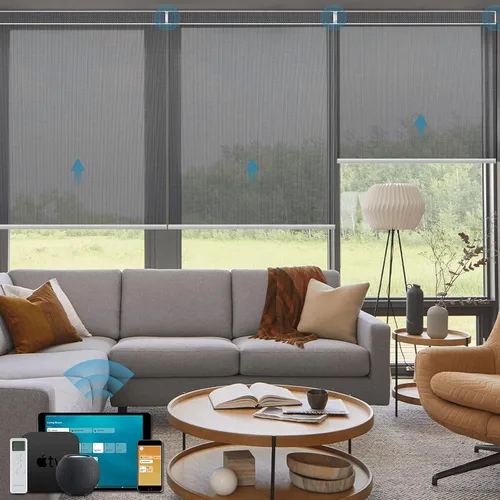 Vista 16 de Cortinas enrollables inteligentes de filtrado de luz motorizadas compatibles con HomeKit, persianas inteligentes para ventanas con 1% de apertura