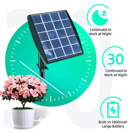 Vista 8 de Sistema de riego por goteo alimentado por energía solar, accesorios de invernadero al aire libre, compatible con 15 macetas y 6 modos de temporizador