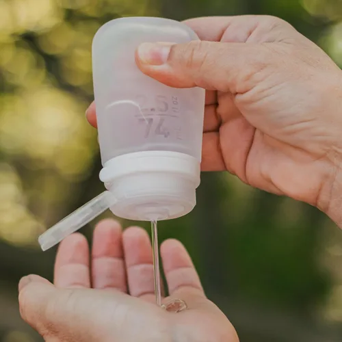 Vista 6 de Humangear GoToob, pequeño padre, Agua (Aqua)), HG3161 Refillable & Leak-Proof Silicone Travel Size Bottles with Locking Cap for Toiletries