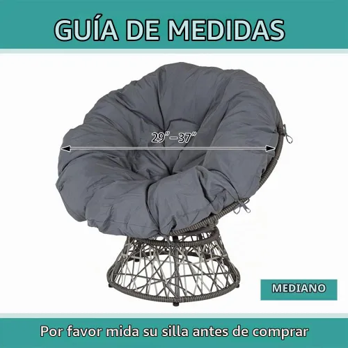 Vista 7 de Funda de terciopelo para silla papasan redonda, funda elástica para cojín de plato, se ajusta a 29-37 pulgadas, protector de muebles lavable