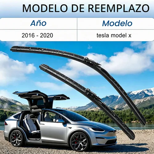 Vista 3 de Limpiaparabrisas para Tesla Model X con lavado integrado, limpiaparabrisas de silicona Tesla para todas las estaciones, accesorios