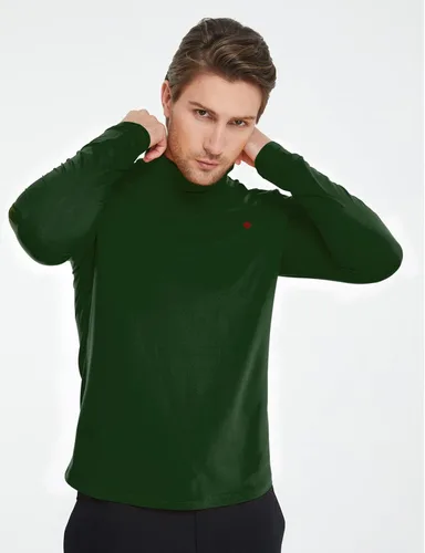 Vista 2 de SSLR -Camisas térmicas para hombre, cuello alto, manga larga, forro polar, capa base de cuello alto