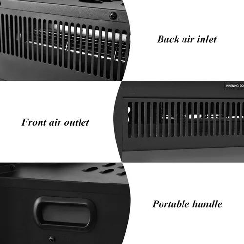 Vista 9 de COSTWAY Insertos de chimenea eléctrica de 22.5 pulgadas, chimenea decorativa empotrada de pared de 1500 W e independiente con control remoto, 7