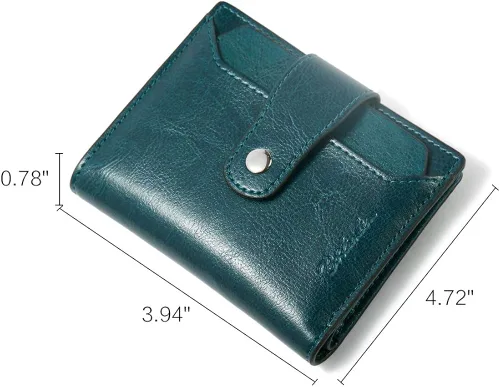 Vista 5 de BOSTANTEN - Billetera de cuero para mujer con bloqueo RFID, pequeña, con cremallera, de bolsillo, para tarjetas, con ventana para documento