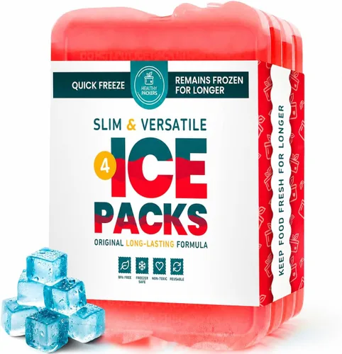 Vista 13 de Healthy Packers Ice Packs for Lunch Boxes, Slim Cooler Ice Packs Morado (paquete de 4)